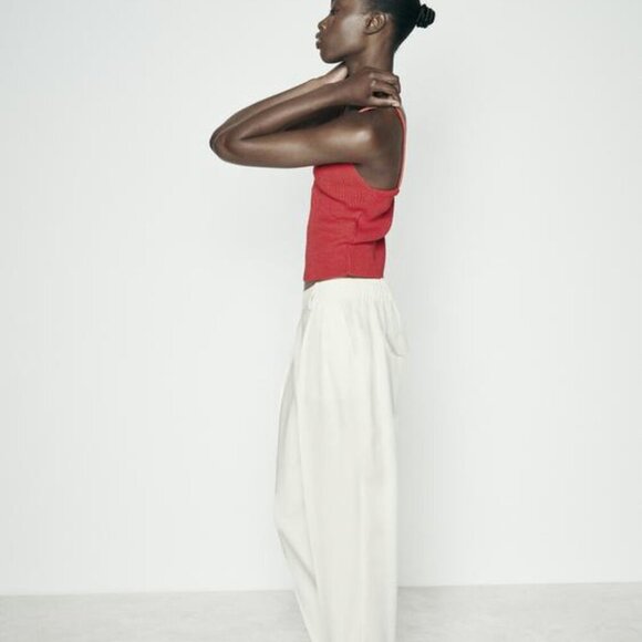 Zara KNIT V-NECK TOP Large - Picture 4 of 7